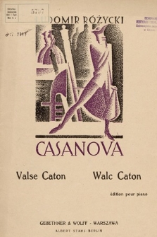 Piosenka Caton : z opery Casanova Op. 47