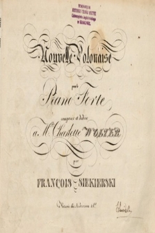 Nouvelle polonaise pour le piano forte composée et dediée à M-lle Charlotte Walter