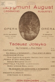 Frottola italiana : (Śpiew Królowej Bony) : z opery „Zygmunt August” : na głos z fortepianem
