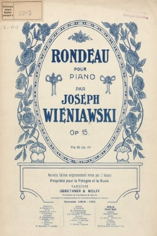 Rondeau : pour piano : Op. 15