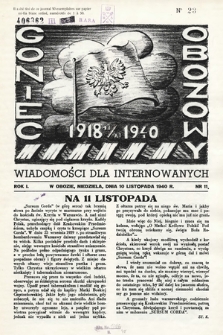 Goniec Obozowy : wiadomości dla internowanych. 1940, nr 11