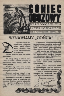 Goniec Obozowy : wiadomości dla internowanych. 1941, nr 8