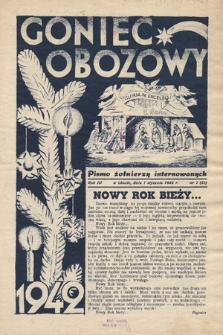 Goniec Obozowy : pismo żołnierzy internowanych. 1942, nr 1