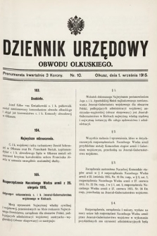 Dziennik Urzędowy Obwodu Olkuskiego. 1915, nr 10