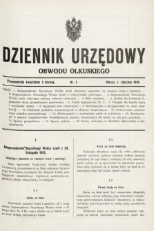 Dziennik Urzędowy Obwodu Olkuskiego. 1916, nr 1