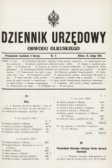 Dziennik Urzędowy Obwodu Olkuskiego. 1916, nr 4