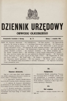 Dziennik Urzędowy Obwodu Olkuskiego. 1916, nr 17