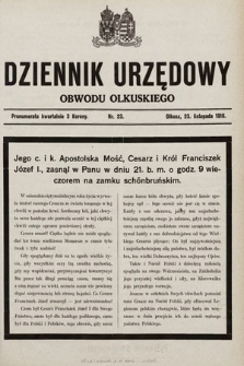 Dziennik Urzędowy Obwodu Olkuskiego. 1916, nr 23