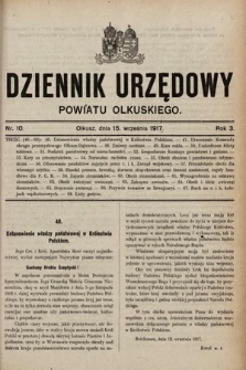 Dziennik Urzędowy Powiatu Olkuskiego. 1917, nr 10