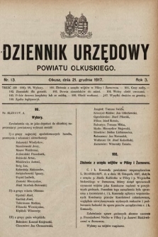 Dziennik Urzędowy Powiatu Olkuskiego. 1917, nr 13
