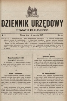 Dziennik Urzędowy Powiatu Olkuskiego. 1918, nr 1