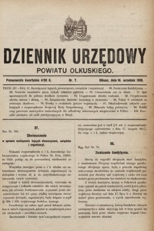 Dziennik Urzędowy Powiatu Olkuskiego. 1918, nr 7
