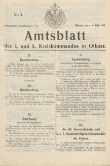Amtsblatt des k. und k. Kreiskommandos in Olkusz. 1915, nr 3