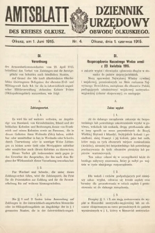 Amtsblatt des Kreises Olkusz = Dziennik Urzędowy Obwodu Olkuskiego. 1915, nr 4