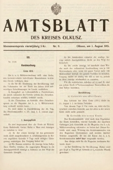 Amtsblatt des Kreises Olkusz. 1915, nr 8