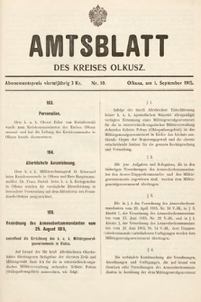Amtsblatt des Kreises Olkusz. 1915, nr 10