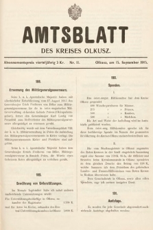 Amtsblatt des Kreises Olkusz. 1915, nr 11