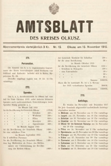 Amtsblatt des Kreises Olkusz. 1915, nr 15
