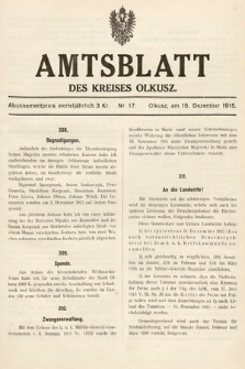 Amtsblatt des Kreises Olkusz. 1915, nr 17