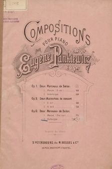 Deux morceaux de salon. Op. 12 [no.] 2, Burlesque