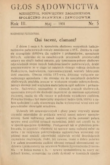 Głos Sądownictwa : miesięcznik poświęcony zagadnieniom społeczno-prawnym i zawodowym. 1931, nr 5