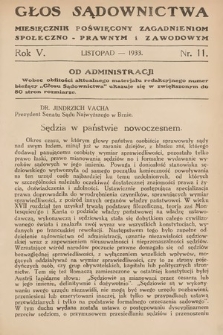 Głos Sądownictwa : miesięcznik poświęcony zagadnieniom społeczno-prawnym i zawodowym. 1933, nr 11