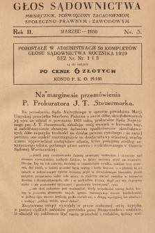 Głos Sądownictwa : miesięcznik poświęcony zagadnieniom społeczno-prawnym i zawodowym. 1930, nr 3