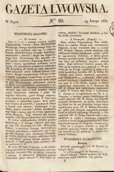 Gazeta Lwowska. 1830, nr 20