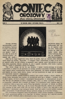 Goniec Obozowy : pismo żołnierzy internowanych. 1944, nr 1
