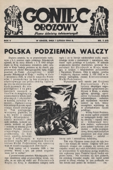 Goniec Obozowy : pismo żołnierzy internowanych. 1944, nr 3