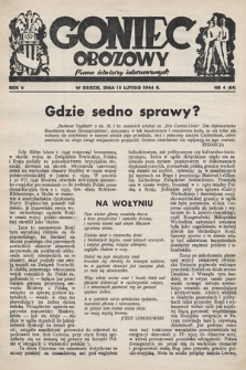 Goniec Obozowy : pismo żołnierzy internowanych. 1944, nr 4