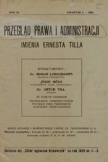 Przegląd Prawa i Administracji : rozprawy i zapiski literackie. 1928