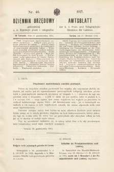 Dziennik Urzędowy Galicyjskiej c. k. Dyrekcyi Poczt i Telegrafów. 1915, nr 46