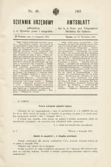 Dziennik Urzędowy Galicyjskiej c. k. Dyrekcyi Poczt i Telegrafów. 1915, nr 48