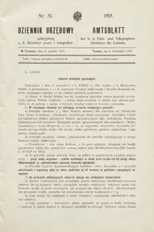 Dziennik Urzędowy Galicyjskiej c. k. Dyrekcyi Poczt i Telegrafów. 1915, nr 51