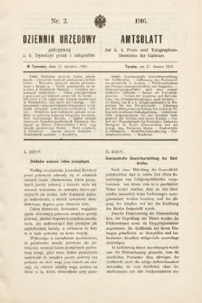 Dziennik Urzędowy Galicyjskiej c. k. Dyrekcyi Poczt i Telegrafów. 1916, nr 2