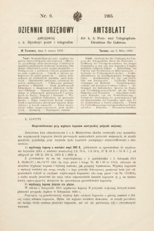 Dziennik Urzędowy Galicyjskiej c. k. Dyrekcyi Poczt i Telegrafów. 1916, nr 9