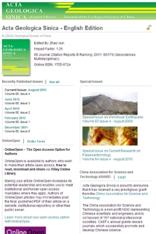 Acta Geologica Sinica - English Edition