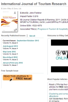International Journal of Tourism Research