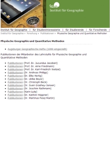 Physische Geographie und Quantitative Methoden