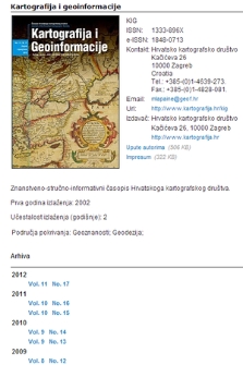 Cartography and Geoinformation: Scientific and Profesional Information Journal of the Croatian Cartographic Society
