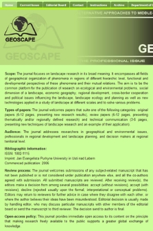 Geoscape: Alternative Approaches to Middle–European Geography