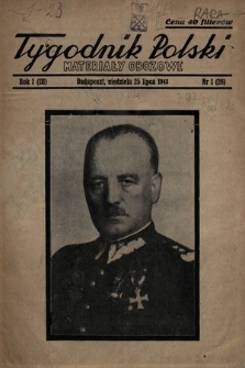 Tygodnik Polski : materiały obozowe. 1943, nr 1