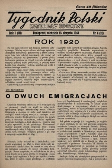 Tygodnik Polski : materiały obozowe. 1943, nr 4