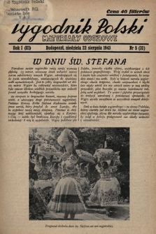 Tygodnik Polski : materiały obozowe. 1943, nr 5