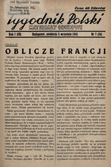 Tygodnik Polski : materiały obozowe. 1943, nr 7