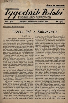 Tygodnik Polski : materiały obozowe. 1943, nr 9