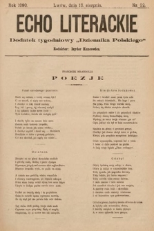 Echo Literackie : dodatek tygodniowy „Dziennika Polskiego”. 1898, nr 32