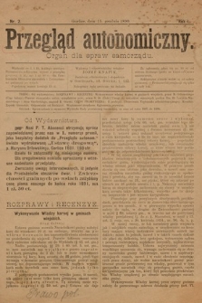 Przegląd Autonomiczny : organ dla spraw samorządu. 1890, nr 2