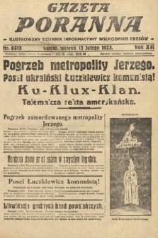 Gazeta Poranna : ilustrowany dziennik informacyjny wschodnich kresów. 1923, nr 6619